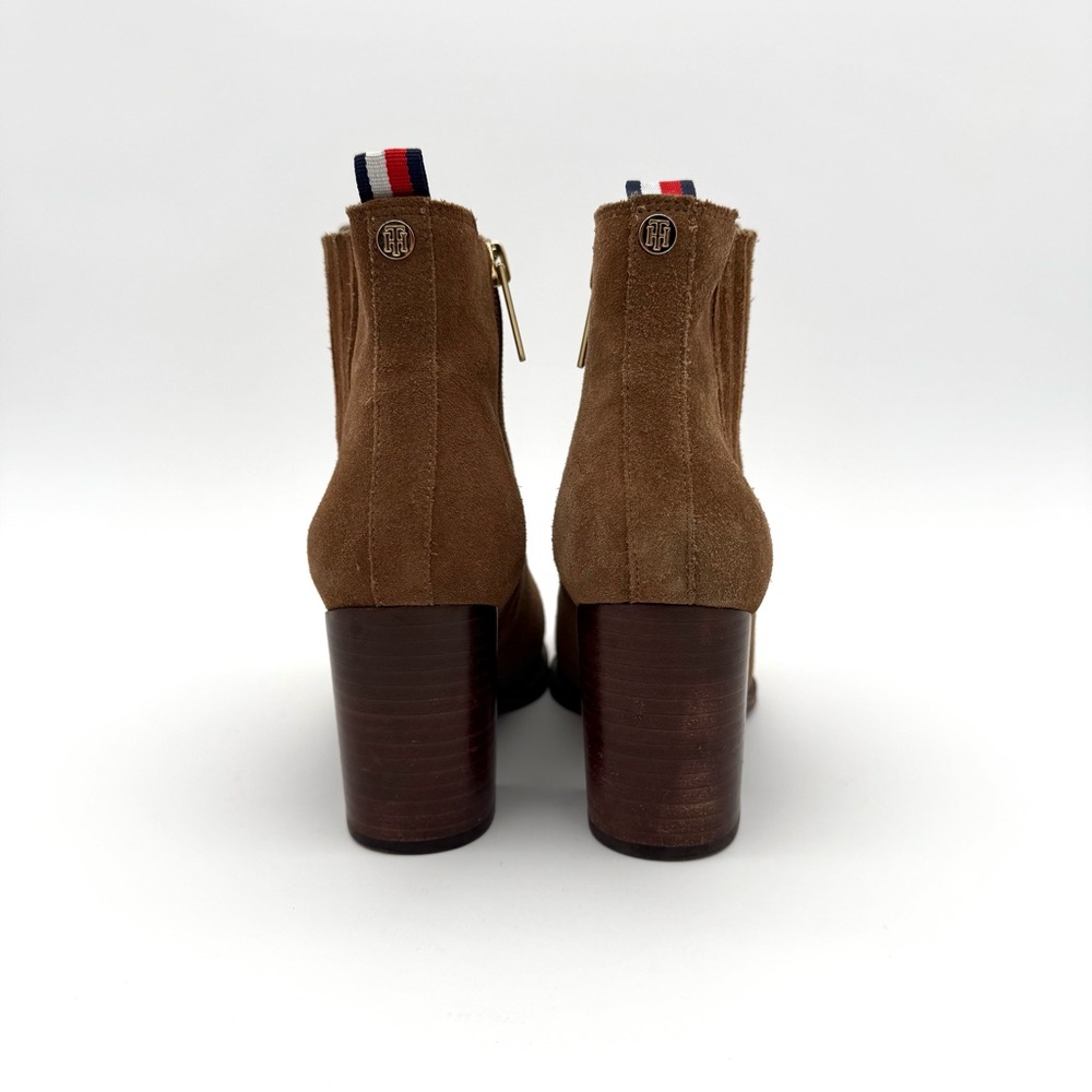 Tommy Hilfiger Women's Brown Suede Ankle Boots Size 6 Heels Zip Zipper - Picture 8 of 13